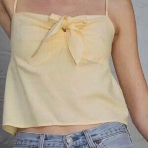 Brandy Melville Light Yellow Tie Up Tank Top